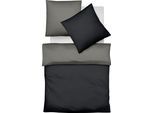 Wendebettwäsche FLEURESSE "Lech W 4158", grau (anthrazit, granit), B/L: 240cm x 220cm, 1 Stk., 1 Stk., Flanell, B/L: 80cm x 80cm & 80cm x 80cm, 3 Stk., Flanell, Obermaterial: 100% Baumwolle, Bettwäsche, Wendebettwäsche, Edelflanell, Baumwolle, in Gr. 135x200, 155x220, 200x200cm