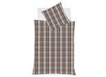 Bettwäsche FLEURESSE "Lech 4310", grau (taupe), B/L: 135cm x 200cm, 1 Stk., 1 Stk., Flanell, B/L: 80cm x 80cm, 2 Stk., Flanell, Obermaterial: 100% Baumwolle, Bettwäsche, Bettwäsche, Edelflanell, Baumwolle, in Gr. 135x200, 155x220, 200x200cm