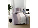 Bettwäsche KAEPPEL "Unit", lila (mauve), B/L: 155cm x 220cm, 1 Stk., 1 Stk., Mako-Satin, B/L: 80cm x 80cm, 2 Stk., Mako-Satin, Obermaterial: 100% Baumwolle, Bettwäsche, Bettwäsche