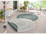 Teppich HANSE HOME "Porto Wendeteppich", grün, H:5mm Ø:240cm, Kunstfaser, Teppiche, Teppich, In-& Outdoor, Wetterfest, Balkon, Garten, Wohnzimmer, Wasserfest