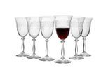 Novel Rotweinglas-Set, Klar, Glas, 6-teilig, 350 ml, Pantografieverzierung, Essen & Trinken, Gläser, Gläser-Sets