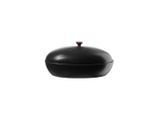 ASA Brottopf Kitchen`art, Schwarz, Keramik, 0 L, oval, 32x16.5x18 cm, Lüftungslöcher, atmungsaktiv, Deckel, Küchenzubehör, Brotkästen & -Körbe