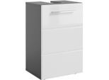 Xora Waschbeckenunterschrank Gloss, Anthrazit, Weiß Hochglanz, Kunststoff, 1 Fächer, 40x60x31 cm, stehend, Badezimmer, Badezimmerschränke, Waschbeckenunterschränke