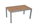 Gardenson , Naturfarben, Silberfarben , Metall , Akazie , massiv , rechteckig , 90x75x150-200 cm , ausziehbar , Gartenmöbel, Gartentische, Gartentische ausziehbar
