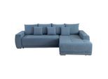 Mid.you , Blau , Textil , Füllung: Schaumstoff,Schaumstoff , Ottomane rechts, L-Form , 280x204 cm , Liegefunktion ,