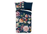 Möbelix , Blau, Dunkelblau , Textil , Floral , 155x220 cm , atmungsaktiv , Heimtextilien, Schlaftextilien, Bettwäsche, Satin Bettwäsche