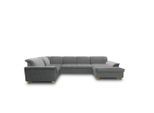 Mid.you , Dunkelgrau , Textil , Eiche , Uni , U-Form , 344x206 cm , Made in EU, FSC MIX , Rücken echt ,