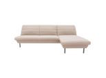 Looks by W.Joop , Creme , Textil , Uni , Ottomane rechts, nicht einzeln stellbar, L-Form , 274x168 cm , Made in EU, FSC MIX , Stoffauswahl, seitenverkehrt erhältlich, Hocker erhältlich, Rücken echt ,