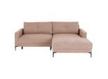 Ondega , Rosa , Textil , Füllung: Schaumstoff , L-Form , 238x162 cm , Stoffauswahl , Wohnzimmer, Sofas & Couches, Schlafsofas, Ecksofas mit Schlaffunktion