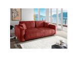 Livetastic , Koralle , Textil , Uni , Füllung: Schaumstoff,Schaumstoff , 245x86x126 cm , Made in EU , Liegefunktion, Rücken echt , Wohnzimmer, Sofas & Couches, Sofas, Weitere Sofas, 4er Sofas