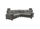 Livetastic , Dunkelgrau , Textil , Buche , Uni , L-Form , 241x238 cm , Made in EU , seitenverkehrt erhältlich, Rücken echt, Herz-Waage-Funktion, USB-C-Anschluss ,
