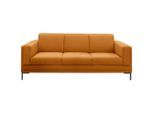 Looks by W.Joop , Orange , Textil , Uni , 210x82x90 cm , Made in EU, FSC MIX , Stoffauswahl, Rücken echt, Armteil links, Armteil rechts ,