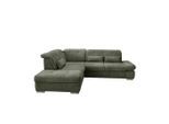 Livetastic , Dunkelgrün , Textil , Uni , Füllung: Schaumstoff , Ottomane links, L-Form , 280x254 cm , Made in EU , Liegefunktion, seitenverkehrt erhältlich, Schlafen auf Sitzhöhe, Rücken echt, Armteil links , Wohnzimmer, Sofas & Couches, Schlafsofas, Ecksofas mit Schlaffunktion