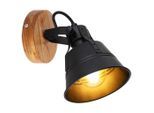 Globo , Braun, Schwarz, Goldfarben , Holz, Metall , 17x18x14 cm , CE , verstellbare Spotlights ,