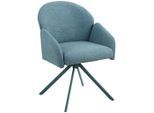 Möbelix , Petrol , Metall, Textil , Füllung: Schaumstoff , 56.5x61x84 cm , Oeko-Tex® Standard 100 , Wippfunktion, Sitzfläche 360° drehbar, ergonomische Rückenlehne, gepolsterte Armlehnen , Esszimmer, Esszimmerstühle, Polsterstühle