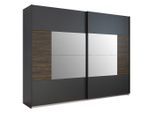 Rauch Möbel , Dunkelgrau, Transparent, Eiche dunkel , Holzwerkstoff , 3 Fächer , 271x210x62 cm , Blauer Engel, BQ - Bündnis für Qualität, Made in Germany , in verschiedenen Größen erhältlich ,