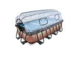Exit Toys , Braun , Kunststoff , Holzoptik , 200x100x400 cm , TÜV-geprüft, CE , Pools & Wasserspaß, Pools, Aufstellpools, Frame-Pools