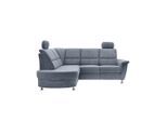 Livetastic , Hellblau , Textil , Uni , Ottomane links, L-Form , 231x184 cm , Made in EU , Relaxfunktion, Rücken echt, USB-Anschluss, Herz-Waage-Funktion, USB-C-Anschluss ,