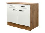 FlexWell , Eichefarben, Magnolie , Holzwerkstoff , 1 Fächer , 2 Schublade(n) Schubladen , einzeln stellbar , 100x85x57 cm , Made in Germany , individuell planbar ,