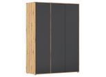 Rauch Möbel , Grau, Eiche Artisan , Holzwerkstoff , 4 Fächer , 140x194x53 cm , Blauer Engel, Goldenes M, Made in Germany ,