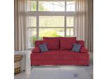 P & B , Beere , Textil, Holzwerkstoff , Füllung: Schaumstoffflocken , 200x90x103 cm , Liegefunktion, Rücken echt ,