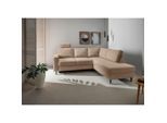 Livetastic , Hellbraun , Textil , Buche , Uni , 242x200 cm , Made in EU , Rücken echt , Wohnzimmer, Sofas & Couches, Schlafsofas, Schlafsofas