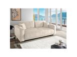 Livetastic , Creme , Textil , Uni , Füllung: Schaumstoff,Schaumstoff , 245x86x126 cm , Made in EU , Liegefunktion, Rücken echt ,