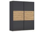 Rauch Möbel , Grau, Eiche Artisan , Holzwerkstoff , 2 Fächer , 175x210x59 cm , Blauer Engel, Goldenes M, Made in Germany , in verschiedenen Größen erhältlich ,