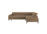 Möbelix , Khaki , Textil , L-Form , 261x203 cm , Stoffauswahl, Liegefunktion, Rücken echt, in den Filialen seitenverkehrt erhältlich, Armteil links ,