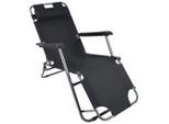 Ambia Garden , Schwarz , Metall, Kunststoff, Textil , Füllung: Polyester , 60x27x153 cm , UV-beständig, regenabweisend, rostfrei, Rückenlehne verstellbar , Gartenmöbel, Gartenliegen, Sonnenliegen