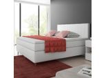 Mid.you , Weiß , Textil, Leder , Lederlook,Lederlook,Lederlook,Lederlook , H3 , 7-Zonen , 180x115x210 cm , Oeko-Tex® Standard 100 , Matratze, gepolstertes Kopfteil, Federkernmatratze, Topper durchgehend, in verschiedenen Größen erhältlich, Kingsize, Partnermatratze mit durchgehendem Bezug , Schlafzimmer, Betten, Boxspringbetten