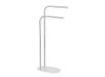 Wenko , Edelstahlfarben , Metall , gebogen , 18x63x13 cm , Montage ohne Bohren , Badezimmer, Badezimmeraccessoires, Handtuchhalter