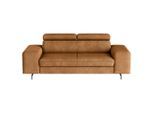 Mid.you , Cognac , Textil , 217x81x100 cm , Stoffauswahl, Liegefunktion, Bettfunktion erhältlich, Rücken echt, Armteil links, Armteil rechts , Wohnzimmer, Sofas & Couches, Wohnlandschaften, Wohnlandschaften mit Bettfunktion
