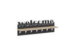 Livetastic , Sonoma Eiche , Holzwerkstoff, Metall , 86x27x15 cm , Hutablage, Kleiderstange ,