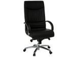 Mid.you , Schwarz , Metall , Kombination Echtleder/Lederlook , 60x130x47 cm , Wippfunktion, Sitzfläche 360° drehbar, ergonomische Rückenlehne , Büromöbel, Bürostühle, Chefsessel