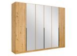Rauch Möbel , Eiche Artisan , Holzwerkstoff , 3 Fächer , 271x210x54 cm , Blauer Engel, Goldenes M, Made in Germany , Schrankfront mit Spiegel ,