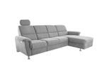 Livetastic , Grau , Textil , Uni , Ottomane rechts, L-Form , 292x165 cm , Made in EU , seitenverkehrt erhältlich, Rücken echt, Herz-Waage-Funktion, USB-C-Anschluss ,