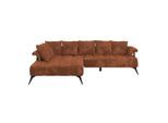 Möbelix , Rostfarben , Textil , Füllung: Silikon, Schaumstoffflocken , Ottomane links, L-Form , 297x200 cm , Made in EU , Rücken echt , Wohnzimmer, Sofas & Couches, Wohnlandschaften, Ecksofas