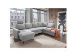 Livetastic , Grau , Textil , Buche , Uni , U-Form , 305x200 cm , Made in EU , Rücken echt ,