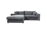 Livetastic , Dunkelgrau , Textil , Füllung: Polyurethan (PUR),Polyurethan (Pur) , Ottomane links, L-Form , 265x180 cm , Made in EU , Wohnzimmer, Sofas & Couches, Wohnlandschaften, Ecksofas