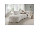 Livetastic , Beige , Textil , Uni , Ottomane links, organische Form, L-Form , 238x107 cm , Made in EU , Rücken echt, Armteil rechts , Wohnzimmer, Sofas & Couches, Wohnlandschaften, Ecksofas