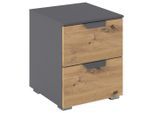 Möbelix , Grau, Eiche Artisan , Holzwerkstoff , 2 Schublade(n) Schubladen , 40x49x42 cm , Blauer Engel, BQ - Bündnis für Qualität, Made in Germany , Schlafzimmer, Nachtkästchen