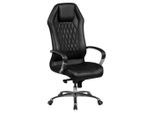 Mid.you , Schwarz , Metall , Echtleder, Kombination Echtleder/Lederlook , Rindleder , 67x136x67 cm , Wippfunktion, Wippmechanik mit Härtegradeinstellung, Sitzfläche 360° drehbar, inklusive Armlehnen , Büromöbel, Bürostühle, Chefsessel