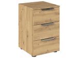 Rauch Möbel , Eiche Artisan, Chromfarben , Holzwerkstoff , 3 Schublade(n) Schubladen , 40x61x42 cm , Blauer Engel, BQ - Bündnis für Qualität, Made in Germany ,