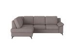 Cotta , Taupe , Textil , Ottomane links, L-Form , 242x170 cm , Made in EU , Stoffauswahl, Rücken echt, Armteil rechts ,