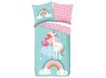 Möbelix , Mehrfarbig , Textil , Einhorn , 135x200 cm , atmungsaktiv , Kinder- & Jugendzimmer, Kinderbettwäsche