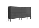 Mid.you , Anthrazit , Holzwerkstoff , 8 Schublade(n) Schubladen , 158x86x33 cm , erweiterbar, stehend , Kleinmöbel, Kommoden, Sideboards