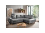 Livetastic , Silberfarben , Textil , Uni , 265x206 cm , Made in EU , Liegefunktion, Rücken echt, Armteil links ,