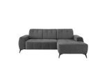 Livetastic , Anthrazit , Textil , Uni , L-Form , 258x180 cm , Made in EU , Typenauswahl, Stoffauswahl, seitenverkehrt erhältlich, Rücken echt, Armteil links, Armteil rechts, USB-Anschluss, USB-C-Anschluss ,