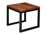 Mid.you , Sheeshamfarben , Metall , Sheesham , massiv , quadratisch , 45x40x45 cm , Wohnzimmer, Wohnzimmertische, Couchtische, Couchtische Holz